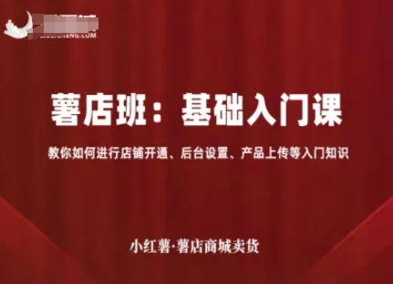 小红薯薯店商城卖货，基础入门课，教你如何进行店铺开通、后台设置、产品上传等入门知识|HOOK协议网