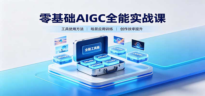 零基础AIGC全能实战课：覆盖绘画、影音、PPT、小说多场景AI创作|一人科技OPC聚合软件