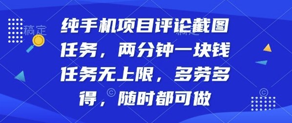 纯手机项目评论截图任务，两分钟一块钱多劳多得，随时随地都能做【揭秘】|HOOK协议网