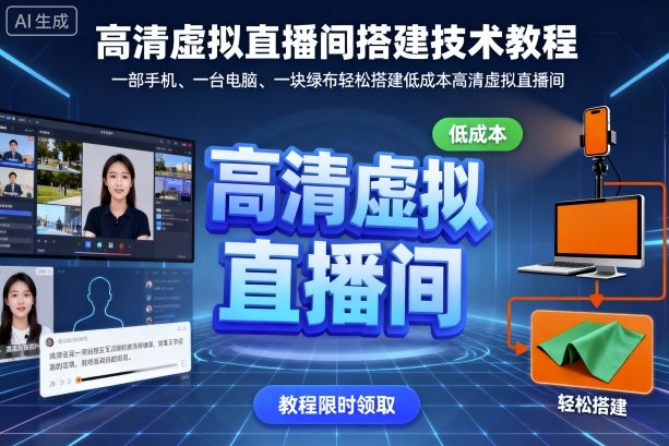 高清虚拟直播间搭建技术教程，一部手机、一台电脑、一块绿布轻松搭建低成本高清虚拟直播间|HOOK协议网