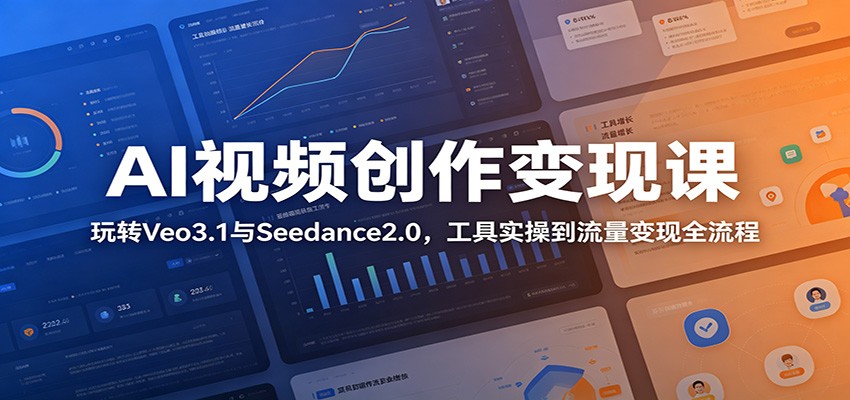 AI视频创作变现课：玩转Veo3.1与Seedance2.0，工具实操到流量变现全流程|一人科技公司导航