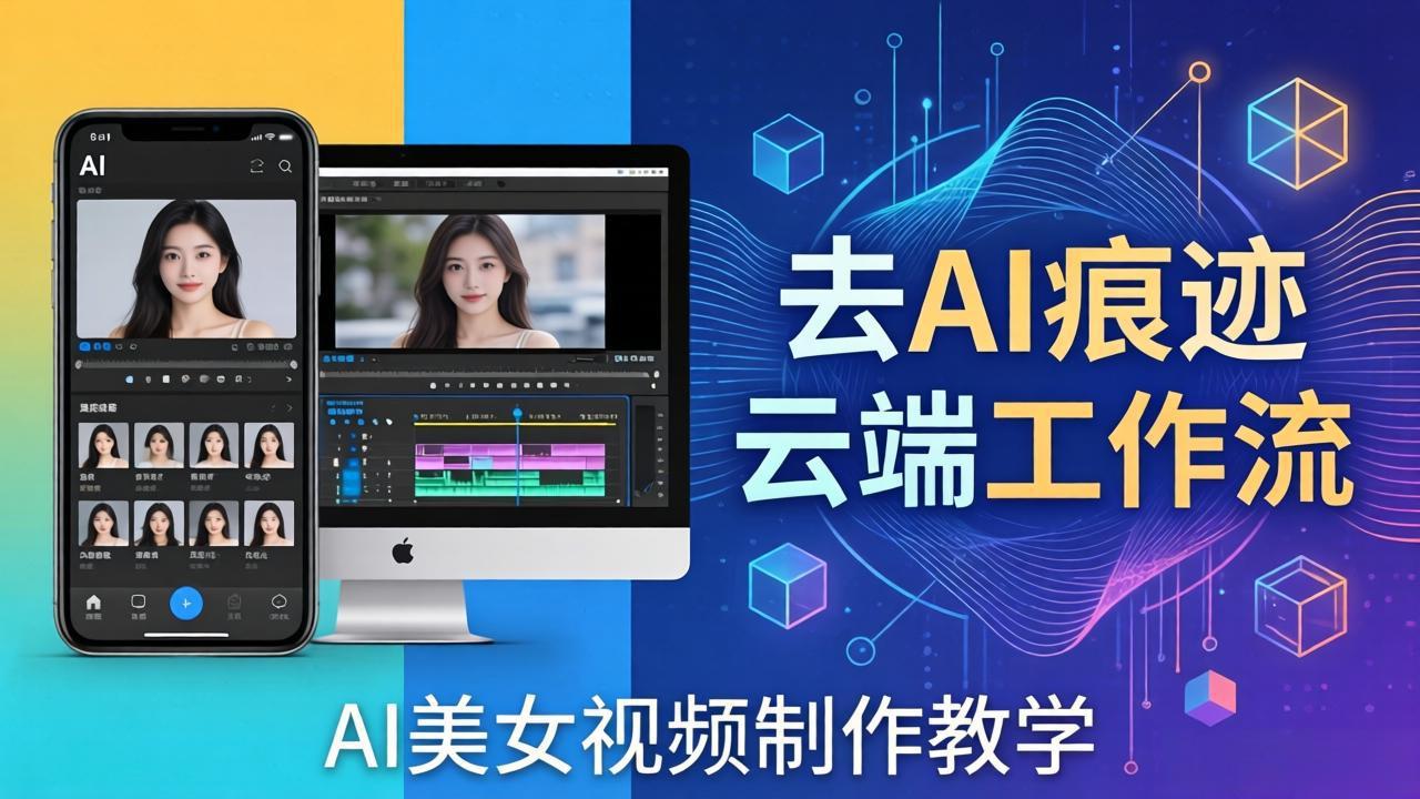 AI美女视频制作教学：去AI痕迹，云端工作流出图，手机电脑均可，不需要配置|协议软件打粉软件