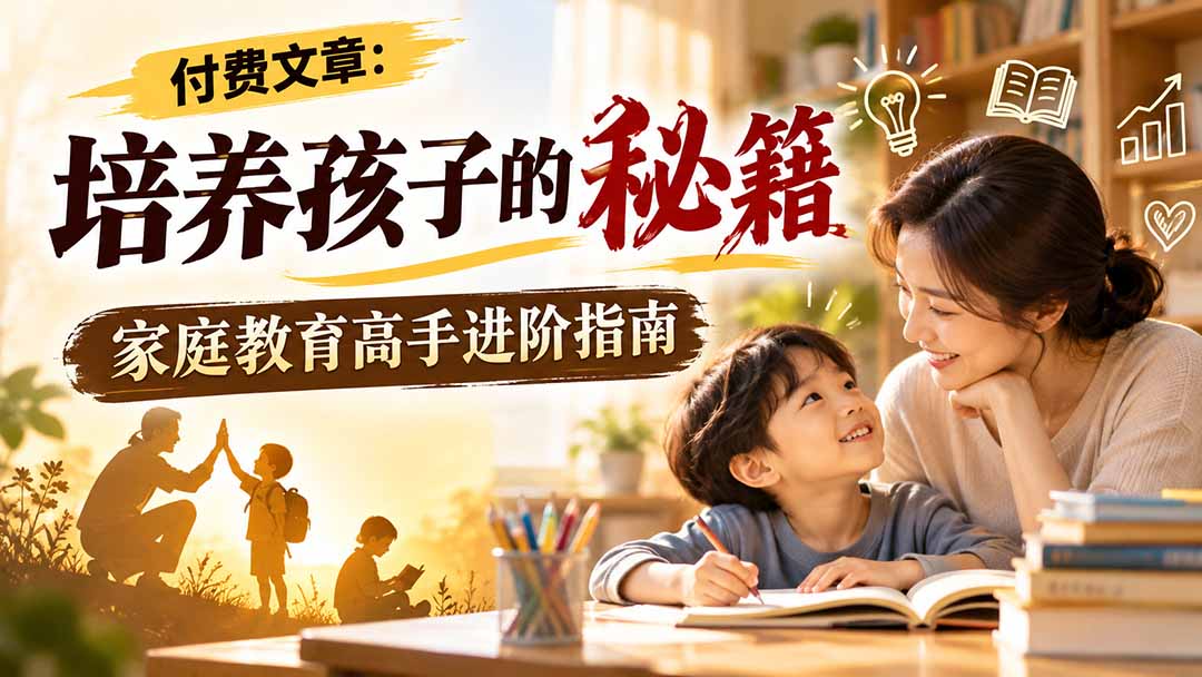 付费文章：培养孩子的秘籍，家庭教育高手进阶指南|一人科技OPC聚合软件
