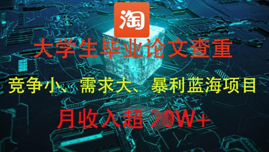 大学生毕业论文查重，暴利蓝海项目，月收入过1W+|HOOK协议网
