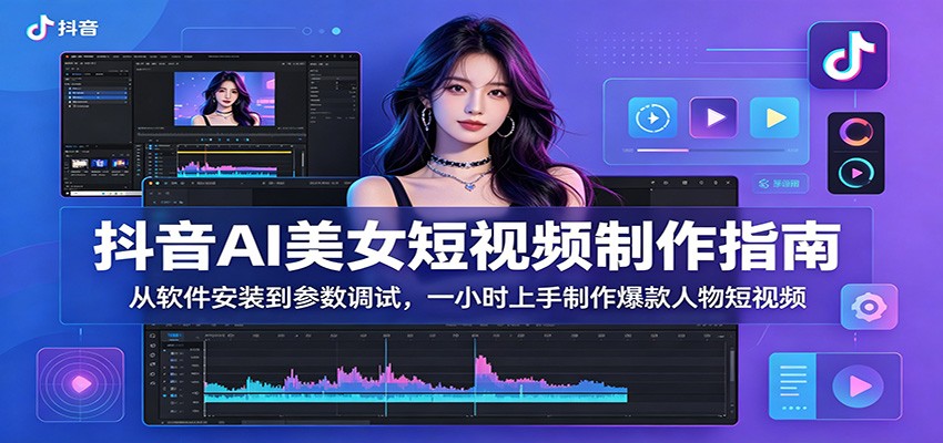 抖音AI美女短视频制作指南：从软件安装到参数调试，一小时上手制作爆款人物短视频|一人科技公司导航