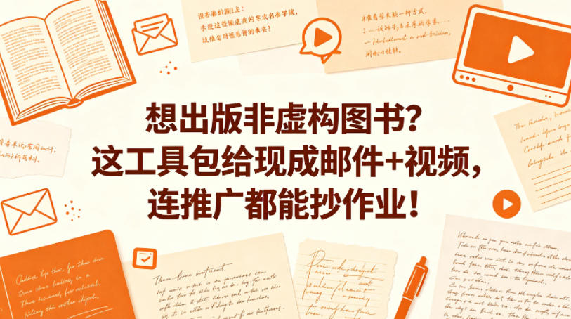 想出版非虚构图书？这工具包给现成邮件+视频，连推广都能抄作业！【原创双语字幕】|一人科技公司导航
