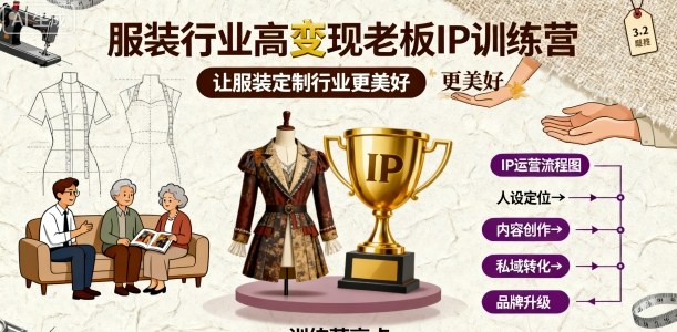 服装行业高变现老板IP训练营，让服装定制行业更美好|HOOK协议网