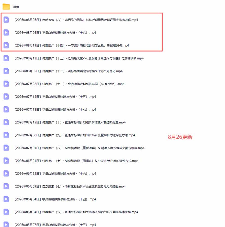 2026淘宝电商终局之战VIP课-更新：自然搜索+直通车+无界+精准人群，系统掌握测款动销与全店推广布局方法|一人科技OPC聚合软件