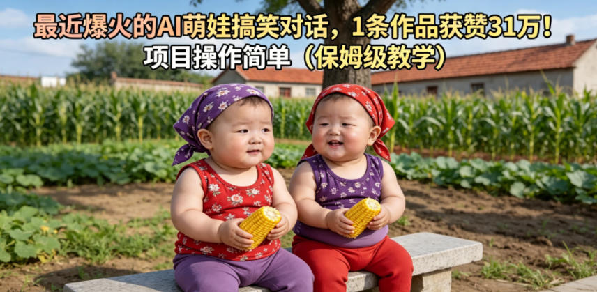 最近爆火的AI萌娃搞笑对话，1条作品获赞31W，项目操作简单(保姆级教学)|一人科技公司导航