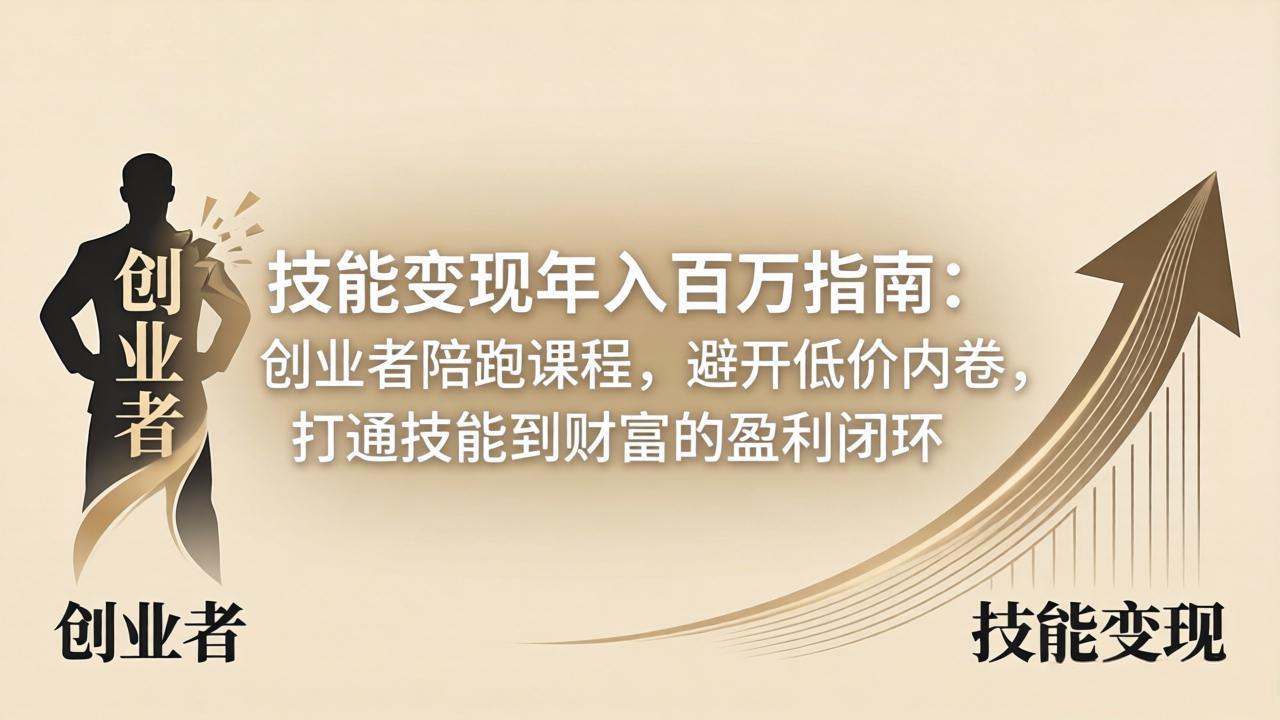 技能变现年入百万指南：创业者陪跑课程，避开低价内卷，打通技能到财富的盈利闭环|协议软件打粉软件