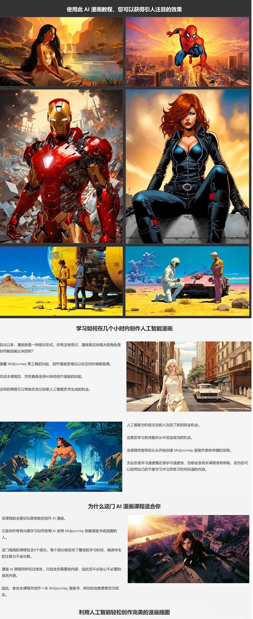 Midjourney AI漫画创作课，脚本构思、人物设计、排版合成，零基础创作完整漫画或系列插画|协议软件打粉软件