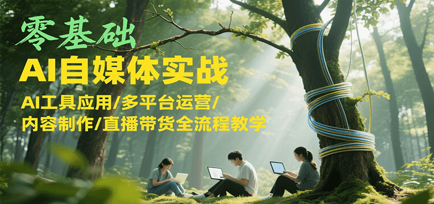 零基础AI自媒体实战，AI工具应用/多平台运营/内容制作/直播带货全流程教学|HOOK协议网