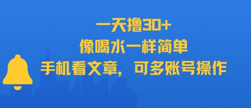 一天撸30+，像喝水一样简单，手机看文章，可多账号操作|HOOK协议网