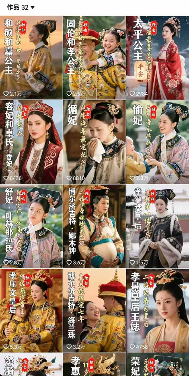 历史女性人物创作课：独白文案+AI克隆+蒙版剪辑，3个月涨粉22w+副业月入3w|HOOK协议网