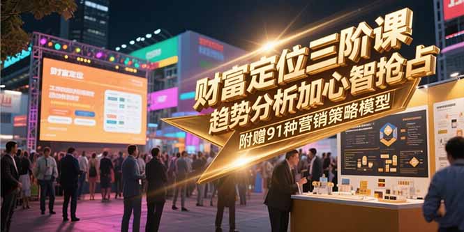 财富定位三阶课，趋势分析加心智抢占，附赠91种营销策略模型|HOOK协议网