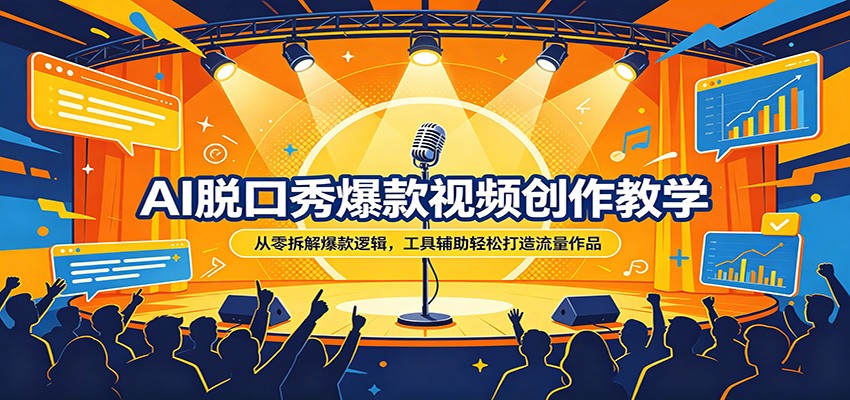 AI脱口秀爆款视频创作教学：从零拆解爆款逻辑，工具辅助轻松打造流量作品|协议软件打粉软件