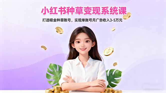 小红书种草变现系统课：打造吸金种草账号，实现单账号月广告收入3-5万元|HOOK协议网