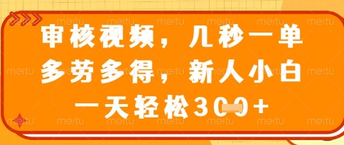 视频审核员，几秒一单，不限时间，不限地点，多做多得，新人小白一天轻松几张+【揭秘】|HOOK协议网