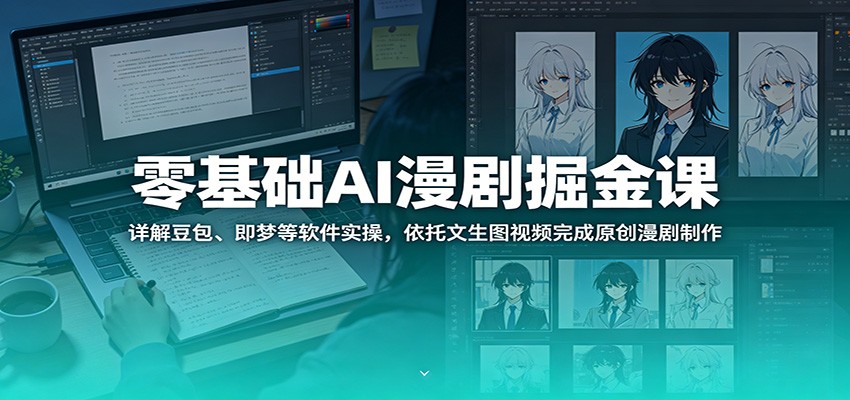 零基础AI漫剧掘金课：详解豆包、即梦等软件实操，依托文生图视频完成原创漫剧制作|一人科技公司导航