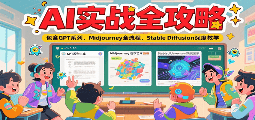 AI实战全攻略，包含GPT系列、Midjourney全流程、Stable Diffusion深度教学|HOOK协议网