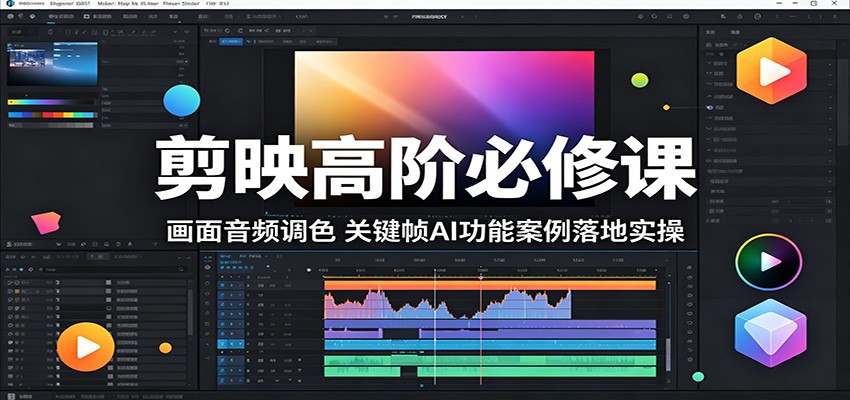 剪映高阶必修课：画面音频调色，关键帧AI功能案例落地实操|一人科技公司导航