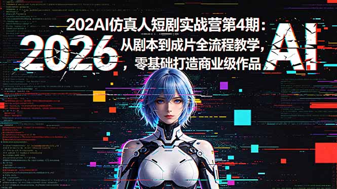 2026AI仿真人短剧实战营第4期：从剧本到成片全流程教学，零基础打造商业级作品|一人科技公司导航