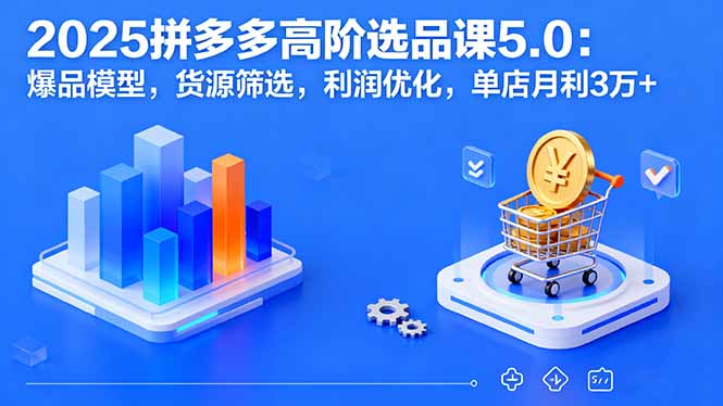 2025拼多多高阶选品课5.0：爆品模型，货源筛选，利润优化，单店月利3万+|HOOK协议网