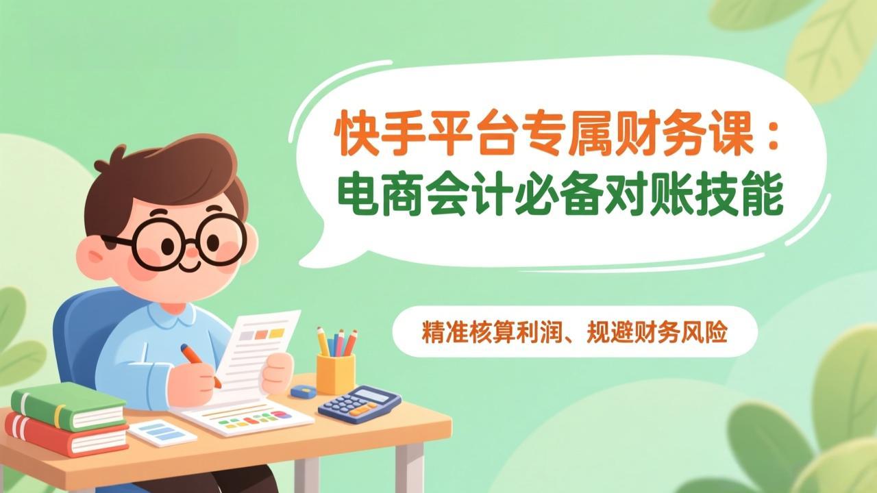 快手平台专属财务课：电商会计必备对账技能，精准核算利润、规避财务风险|HOOK协议网