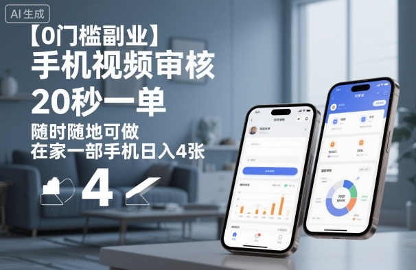 【0门槛副业】手机视频审核，20秒一单，随时随地可做，在家一部手机日入4张【揭秘】|HOOK协议网