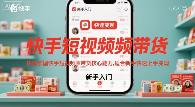 快手短视频带货，快速掌握快手短视频带货核心能力，适合新手快速上手变现|HOOK协议网