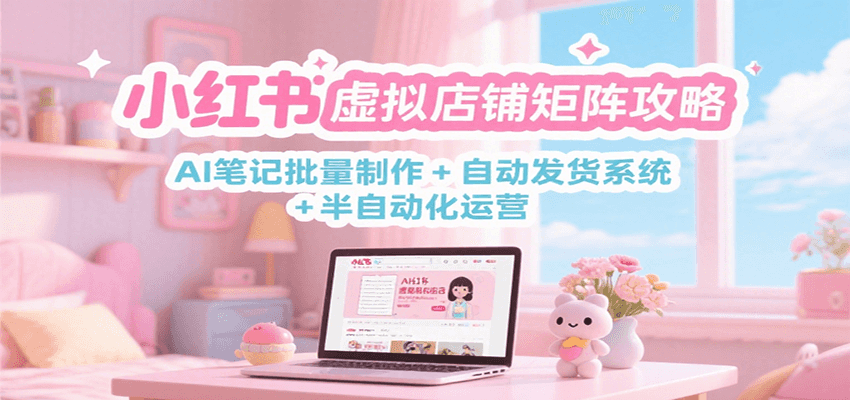 小红书虚拟店铺矩阵攻略：AI笔记批量制作 + 自动发货系统 + 半自动化运营|HOOK协议网