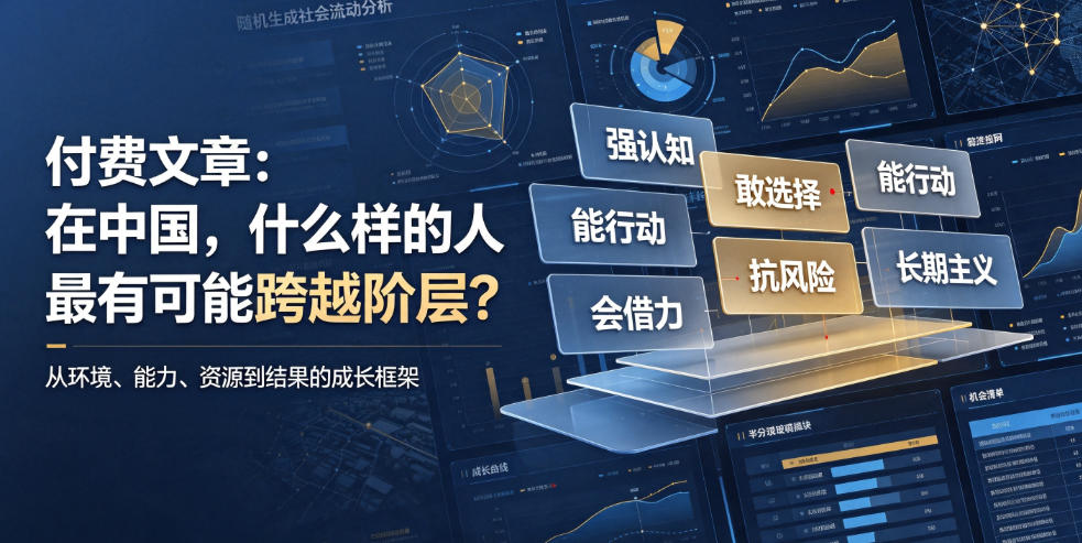 付费文章：在中国，什么样的人最有可能跨越阶层？|一人科技OPC聚合软件
