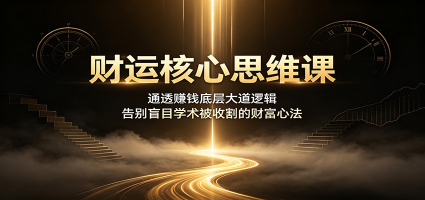 财运核心思维课：通透赚钱底层大道逻辑，告别盲目学术被收割的财富心法|一人科技OPC聚合软件