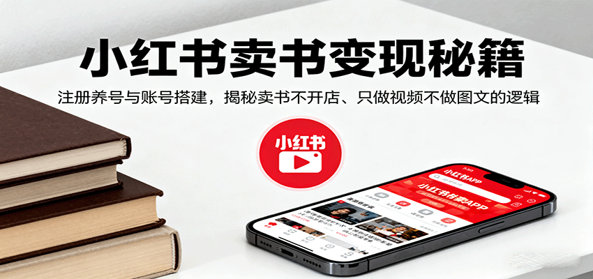 小红书卖书变现秘籍，注册养号与账号搭建，揭秘卖书不开店、只做视频不做图文的逻辑|HOOK协议网