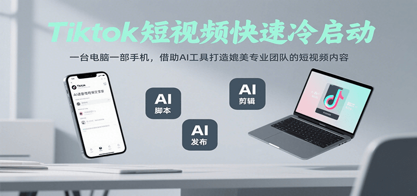 Tiktok短视频快速冷启动，一台电脑一部手机，借助AI工具打造媲美专业团队的短视频内容|HOOK协议网