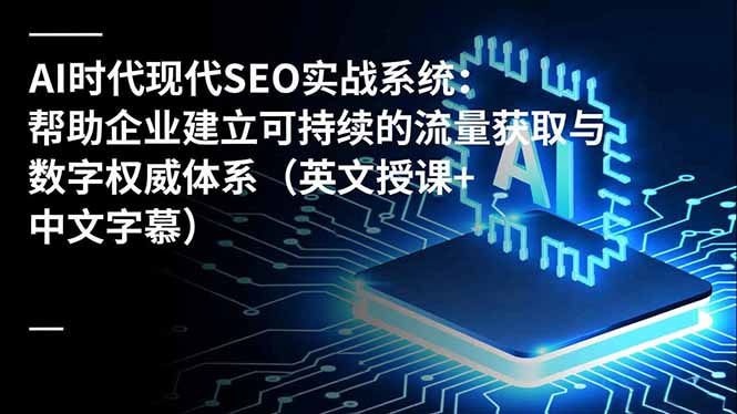 AI时代现代SEO实战系统：帮助企业建立可持续的流量获取与数字权威体系(英文授课+中文字幕|HOOK协议网
