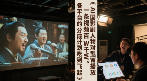AI三国影视剧人物对口型唱歌玩法，一条视频百W千W播放，各平台的分成计划吃到飞起|HOOK协议网