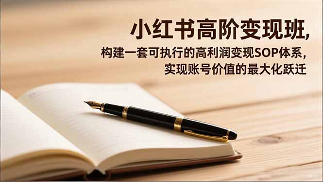 小红书高阶变现班，构建一套可执行的高利润变现SOP体系，实现账号价值的最大化跃迁|HOOK协议网