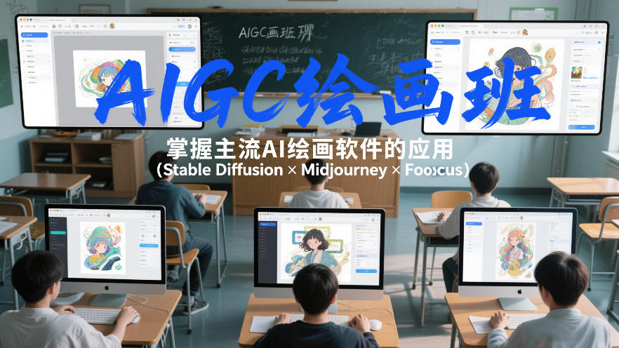 AIGC绘画班，掌握主流Ai绘画软件的应用(Stable Diffusion x Midjourney x Fooocus)|协议软件打粉软件