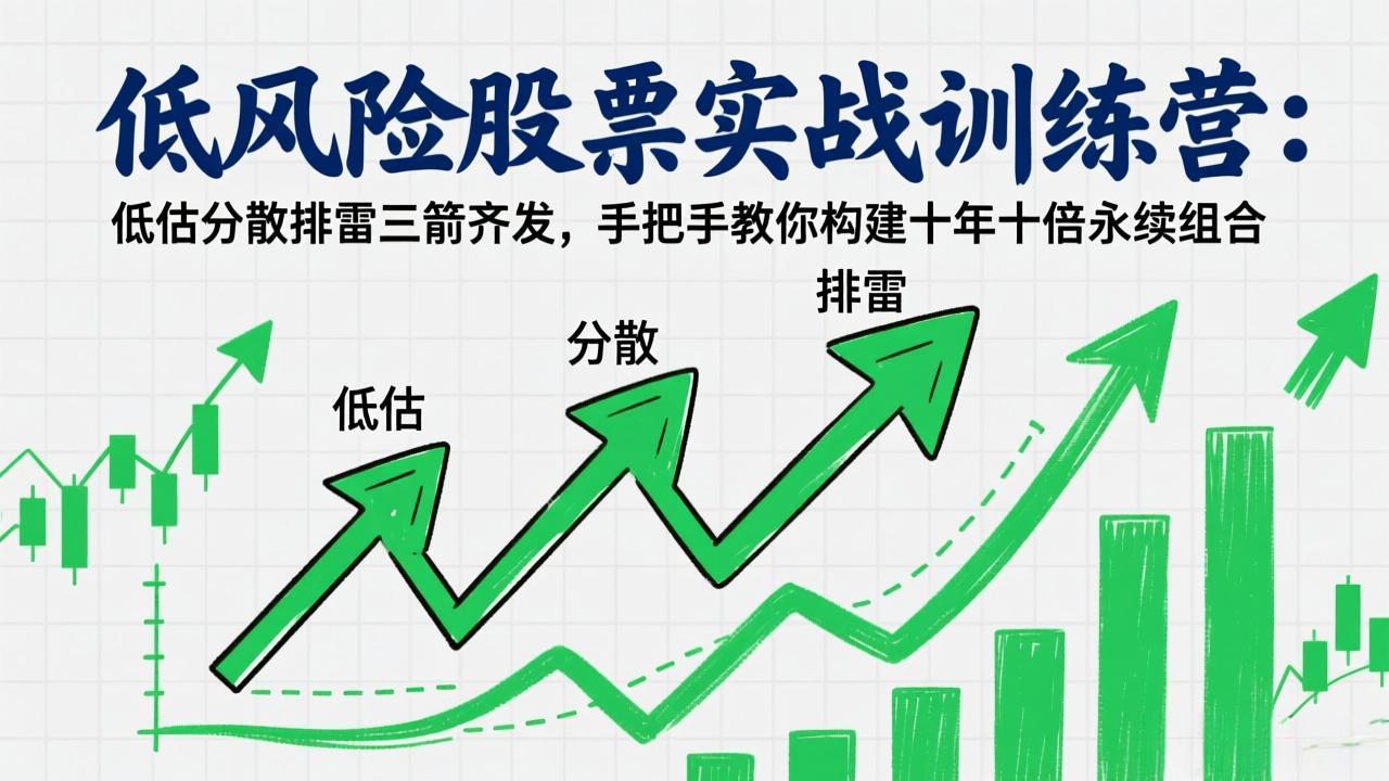 低风险股票实战训练营：低估分散排雷三箭齐发，手把手教你构建十年十倍永续组合|协议软件打粉软件