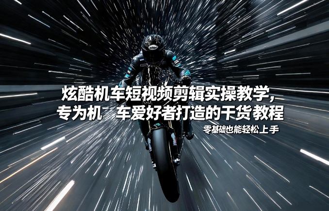 炫酷机车短视频剪辑实操教学，专为机车爱好者打造的干货教程，零基础也能轻松上手|协议软件打粉软件