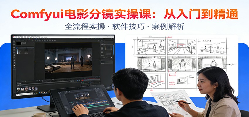 ComfyUI电影分镜实操课：分镜一致性，全流程AI视频制作，零基础也能做专业分镜|协议软件打粉软件