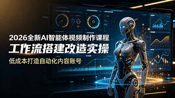 2026全新AI Codex智能体视频制作课程，工作流搭建改造实操，低成本打造自动化内容账号|一人科技OPC聚合软件