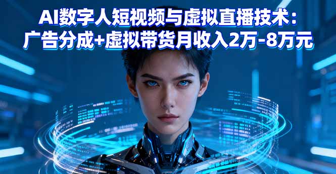 AI数字人短视频与虚拟直播技术：广告分成+虚拟带货月收入2万-8万元|HOOK协议网