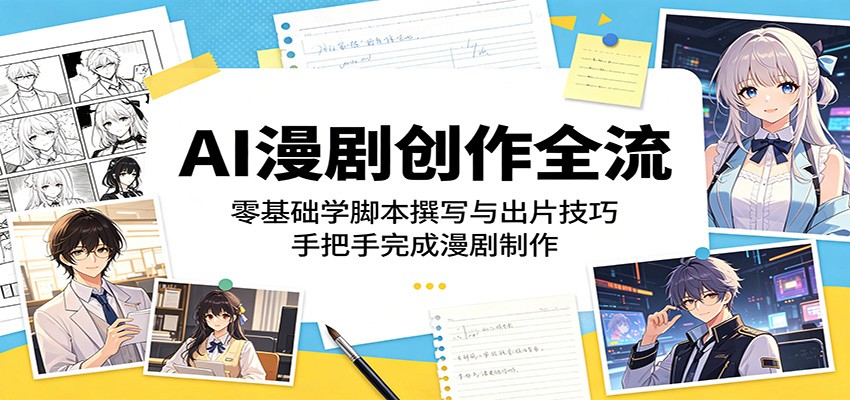 AI漫剧创作全流程：零基础学脚本撰写与出片技巧，手把手完成漫剧制作|一人科技公司导航