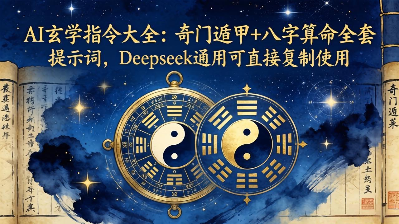 AI玄学指令大全：奇门遁甲+八字算命全套提示词，Deepseek通用可直接复制使用|协议软件打粉软件