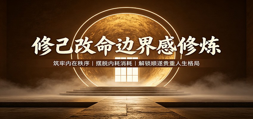 修己改命边界感修炼：筑牢内在秩序，摆脱内耗消耗，解锁顺遂贵重人生格局|一人科技OPC聚合软件