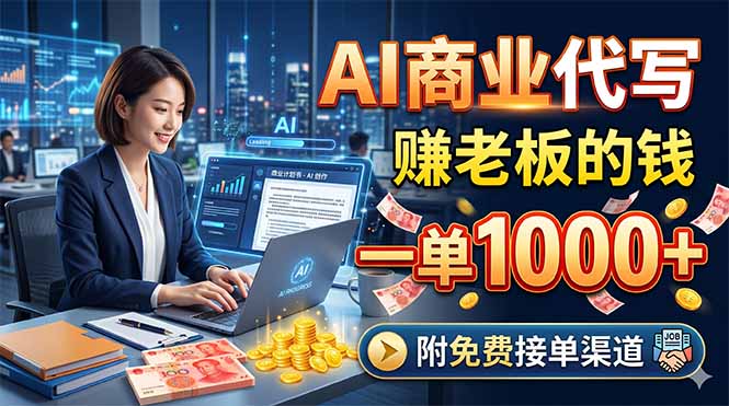 AI商业代写，赚老板的钱，一单1000+，附免费接单渠道|一人科技公司导航
