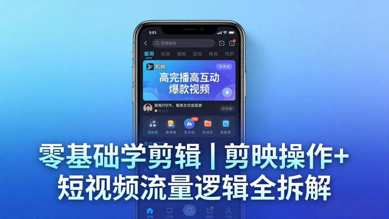 【零基础学剪辑】剪映操作+短视频流量逻辑全拆解｜手把手教你剪出高完播高互动爆款视频|协议软件打粉软件