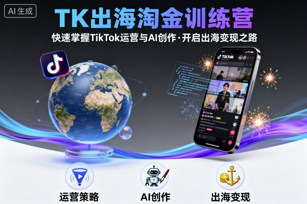 TK出海淘金训练营，助你快速掌握TikTok运营与AI创作，开启出海变现之路|HOOK协议网
